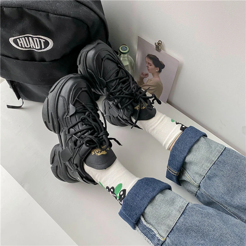 2023 Autumn Women's Flat Sports Shoes Breathable Women's Thick Sole Shoes Sports Shoes Women's Sports Shoes Zapatillas