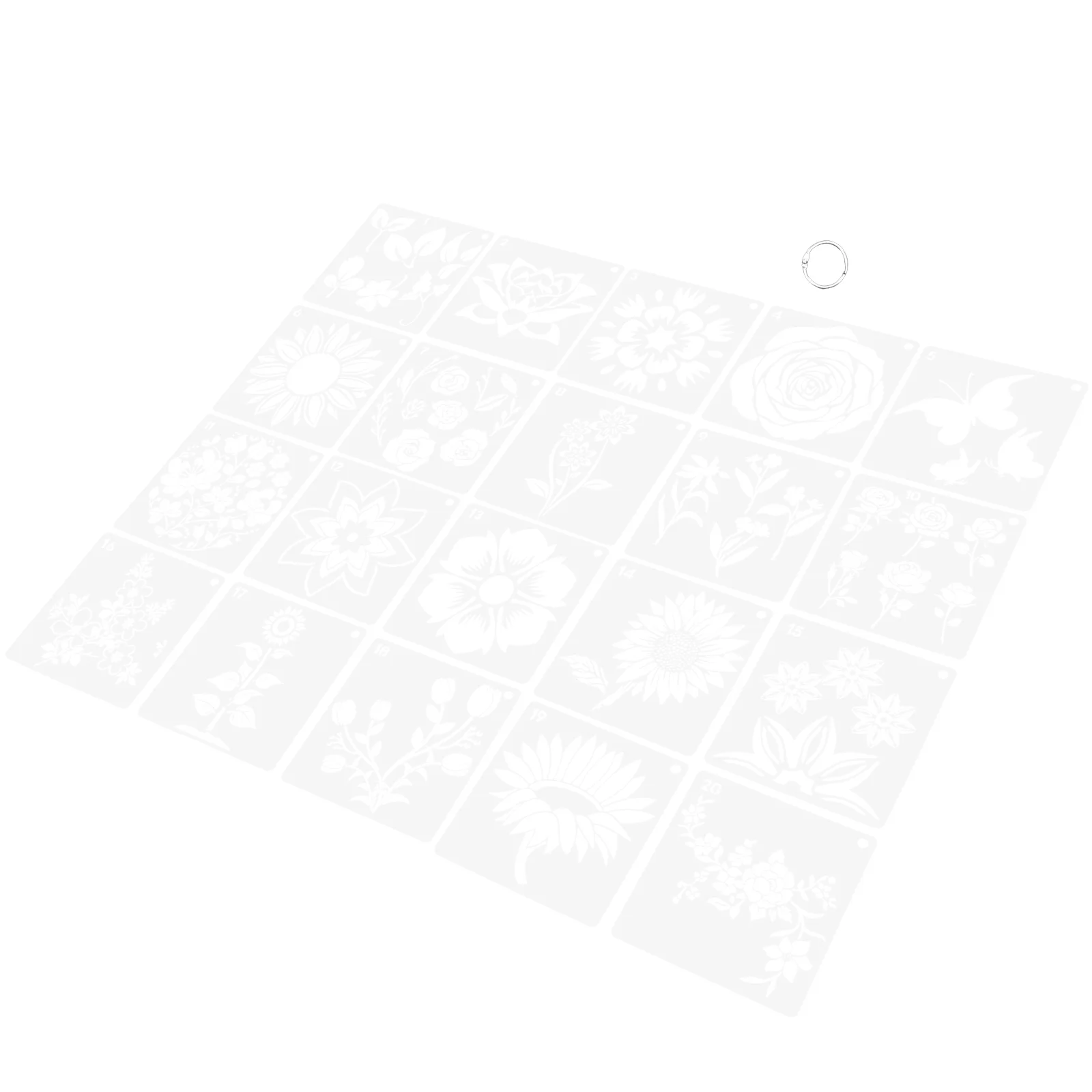 

20 Sheets of Wall Painting Stencils Hollow Drawing Template Spray Masking Stencil