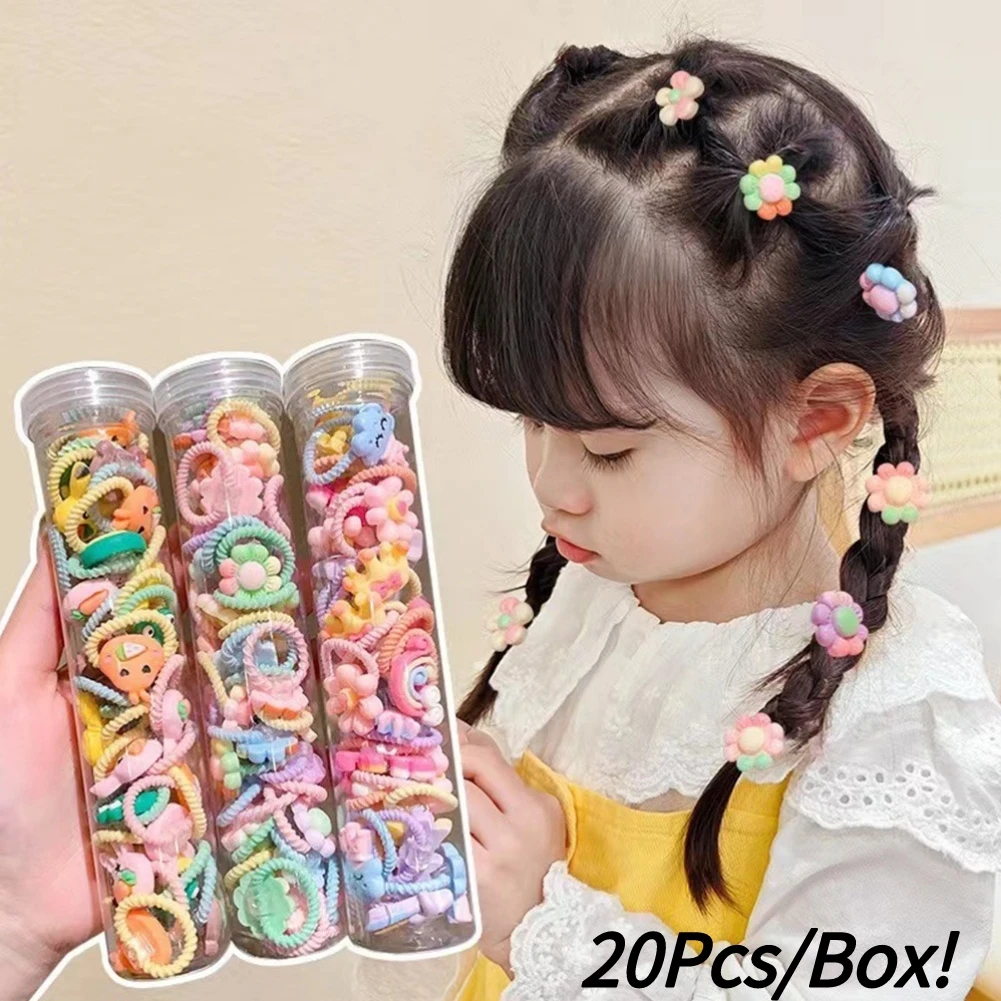 

20Pcs Children's Rubber Band Does Not Hurt The Hair Elastic Good Girl Baby Head Rope Small Tie Hair Chirp Scrunchies Headdress