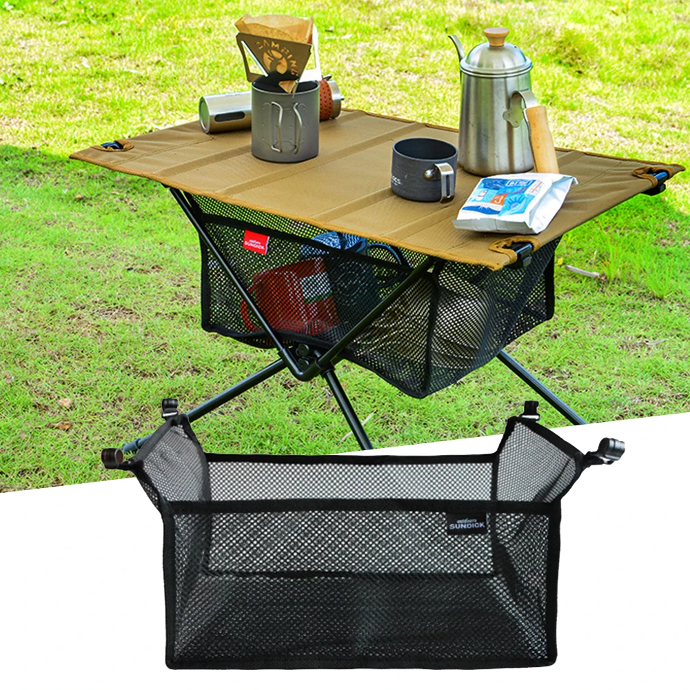 

Camping Table Net Bag Mesh Storage Bag Foldable Portable Under Table Net Bag For Hiking Picnic Tableware Barbecu Organizer