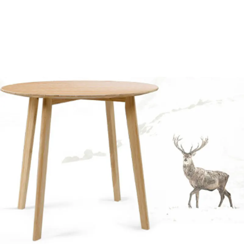 

Simple Round Solid Wood Side Nordic Style Creative Bamboo Small Coffee Table Fashion Side Table