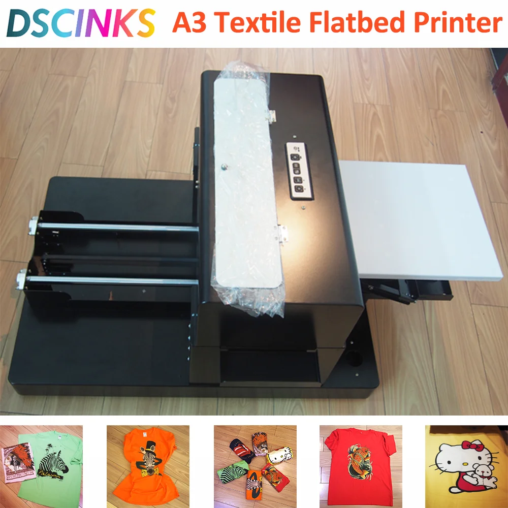 

A3 Textile Flatbed Printer Clothes Garment