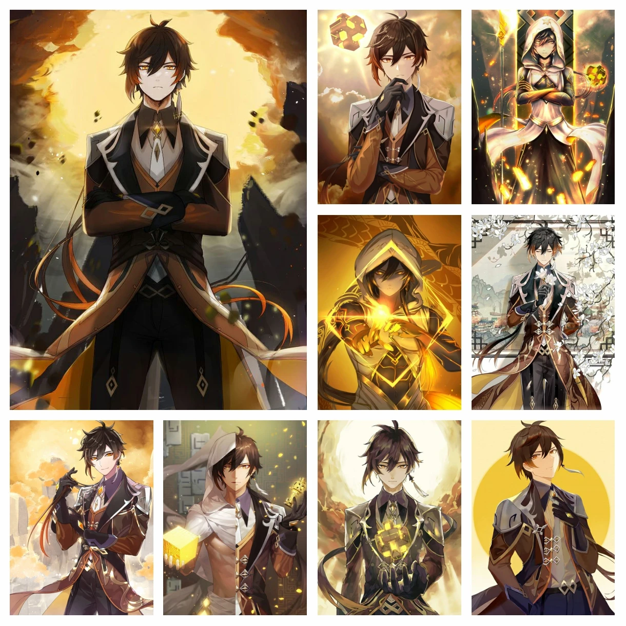 

Anime Genshin Impact Diamond Rhinestone Painting Kits Japanese Cartoon Zhongli Cross Stitch Embroidery Picture Mosaic Home Decor