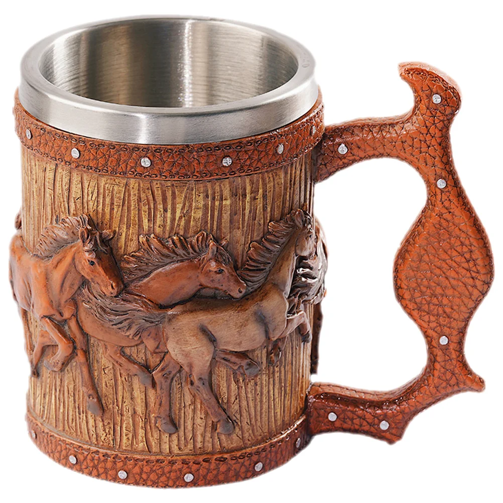 

Stylish Beer Cup Drinking Glasses Viking Mug Bar Mugs Portable Beverage Multipurpose Creative