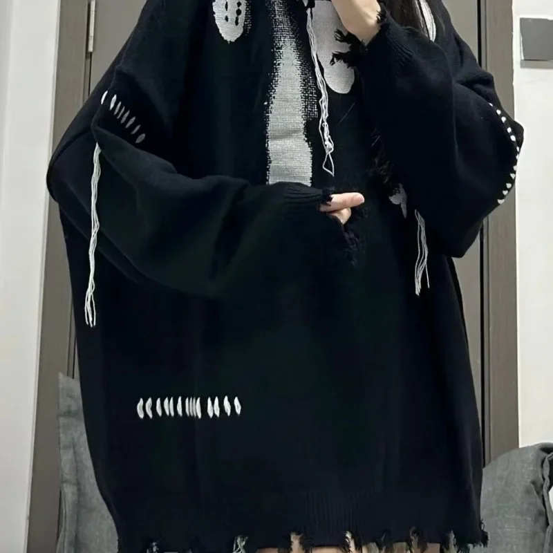 Винтажный свитер с принтом в американском стиле свободный крой модный брендовый