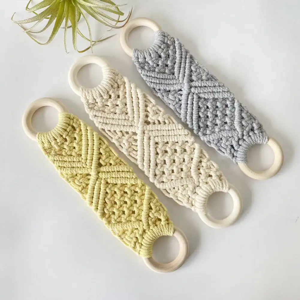 Вязаная крючком вешалка для полотенец кольцо в стиле бохо макраме держатель