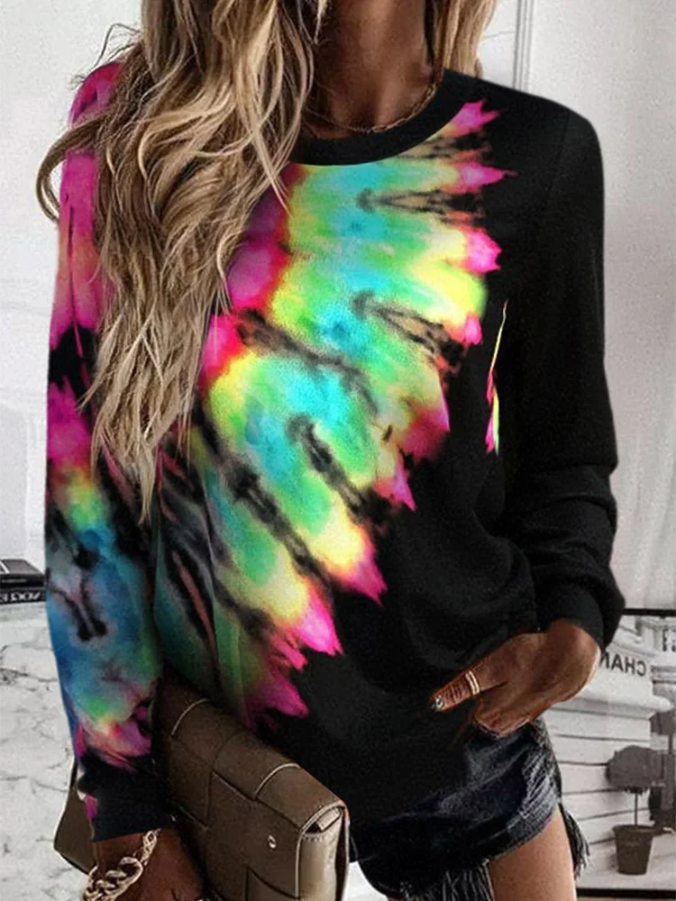 

Женская блузка с длинным рукавом и принтом, y2k