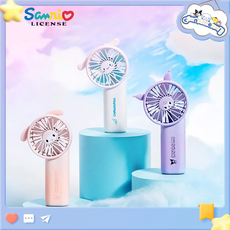 

Sanrio Kuromi My Melody Cinnamoroll Cute Handheld Mini Fan Usb Rechargeable Small Fan Student Desks Large Wind Electric Fan Gift