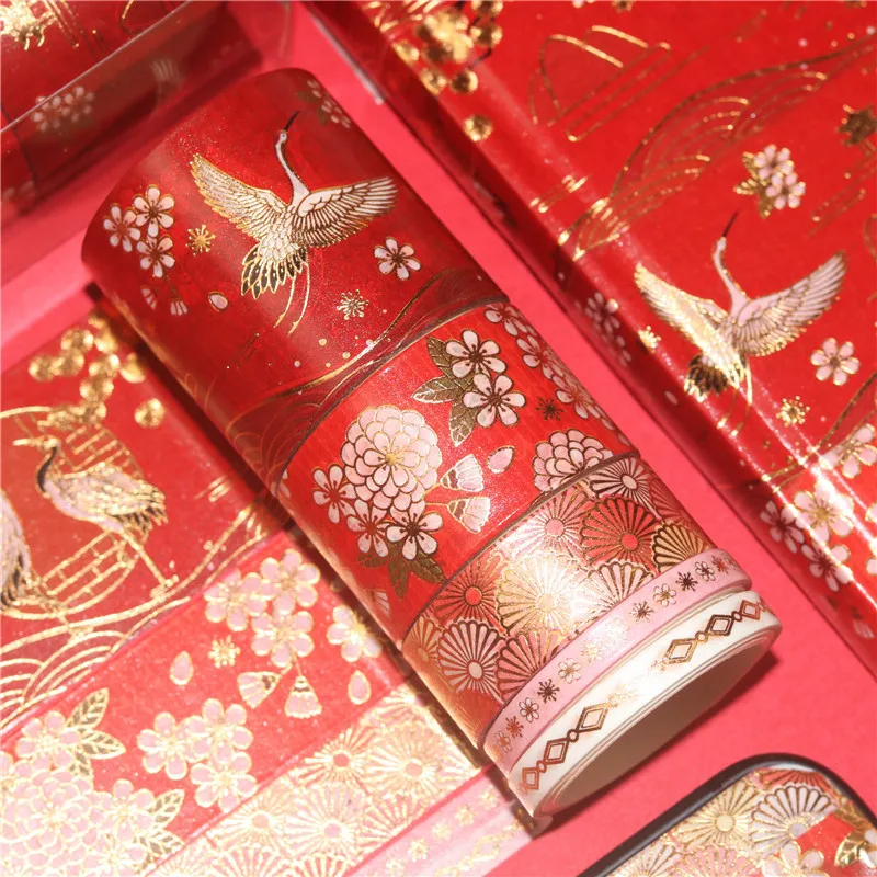 

Chinese Style Gold Line Pattern Washi Tape Diy Decorative Stickers