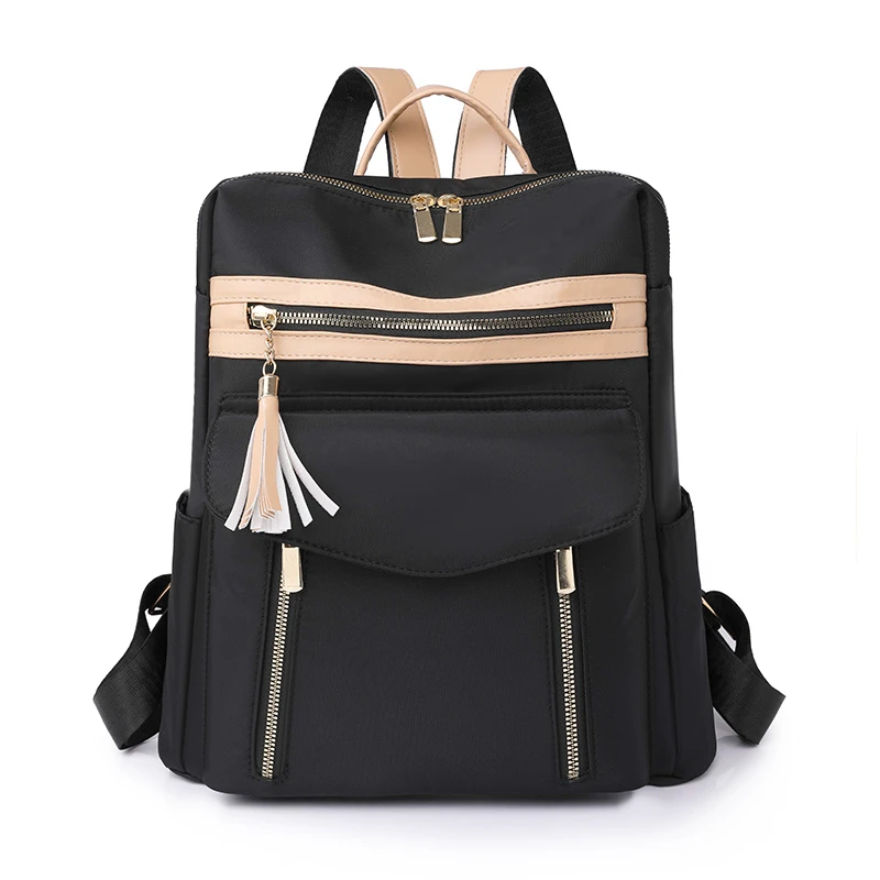 

Women Nylon Tassel Shoulder School Bag For Teenage Female Multi-function Anti-theft Travel Bagpack Lady Casual School Backpack