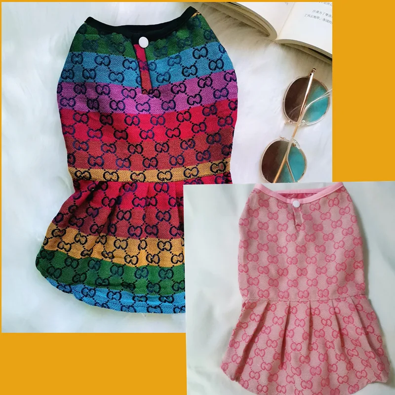 

Роскошное летнее платье для собак Одежда для домашних животных высокая эластичность одежда для французского бульдога одежда для домашних ...