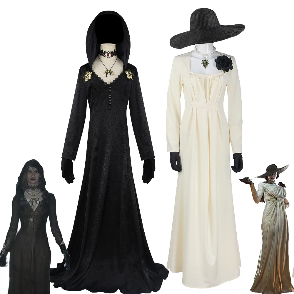 

Resident Village 8 Alcina Dimitrescu Daniela Vampire Cosplay Costume Gothic Adult Women Long Dress for Halloween Cainival Dress