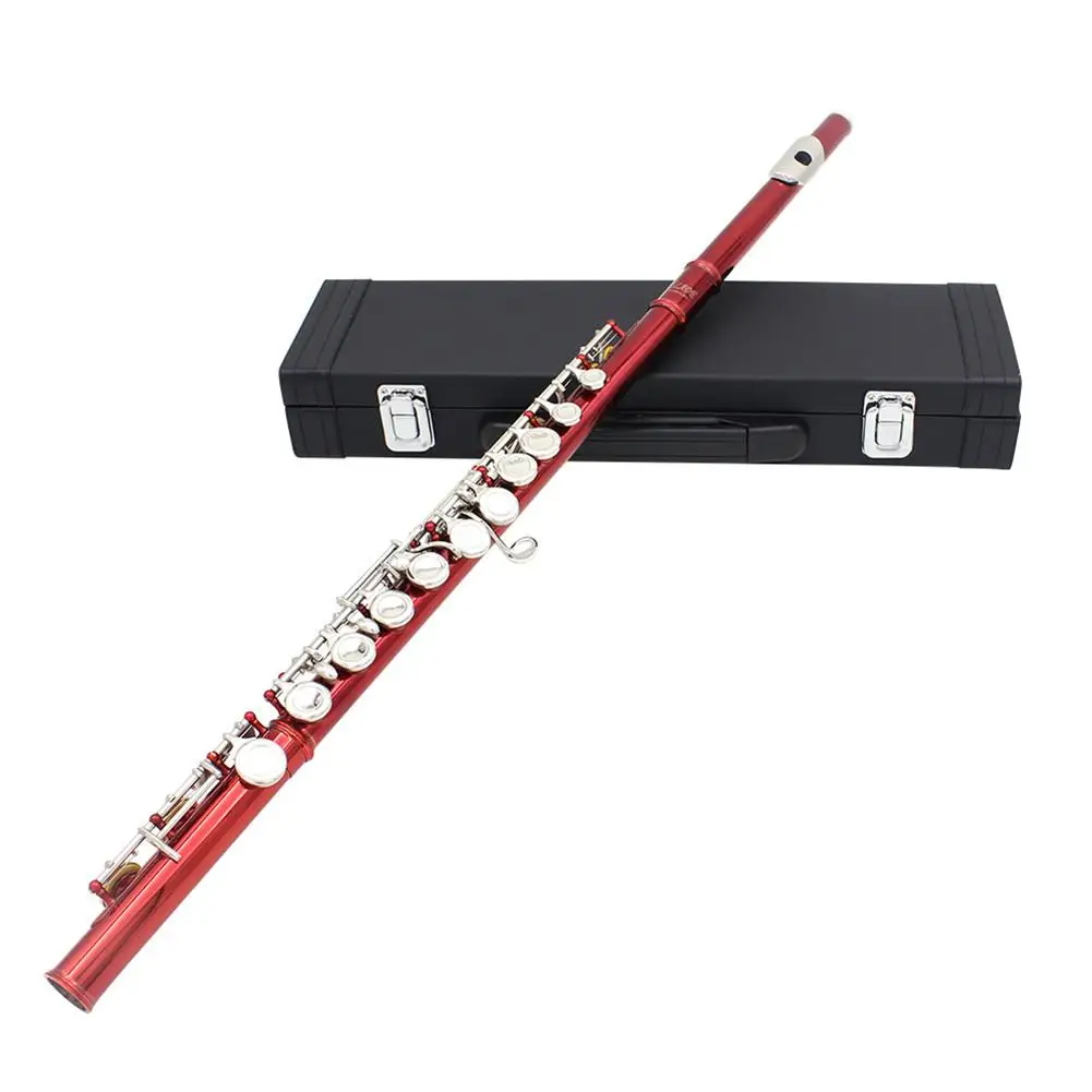 16-hole Closed-cell Flute Copper-nickel Silver-plated C Key Flute with Accessories