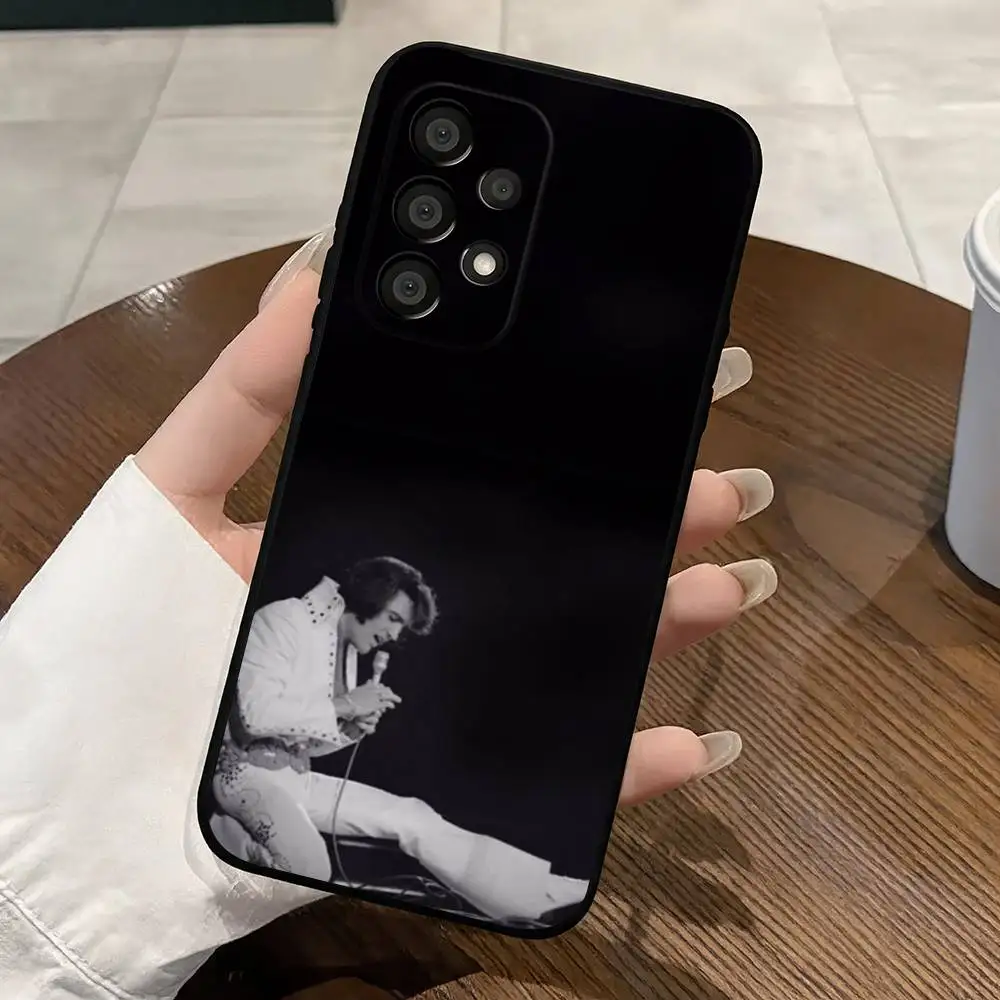 Фото Мягкий черный защитный чехол для телефона Singer E-Elvis P-Presley для Samsung S10,20,21,22,23,24,25,30Ultra Plus FE Lite №4