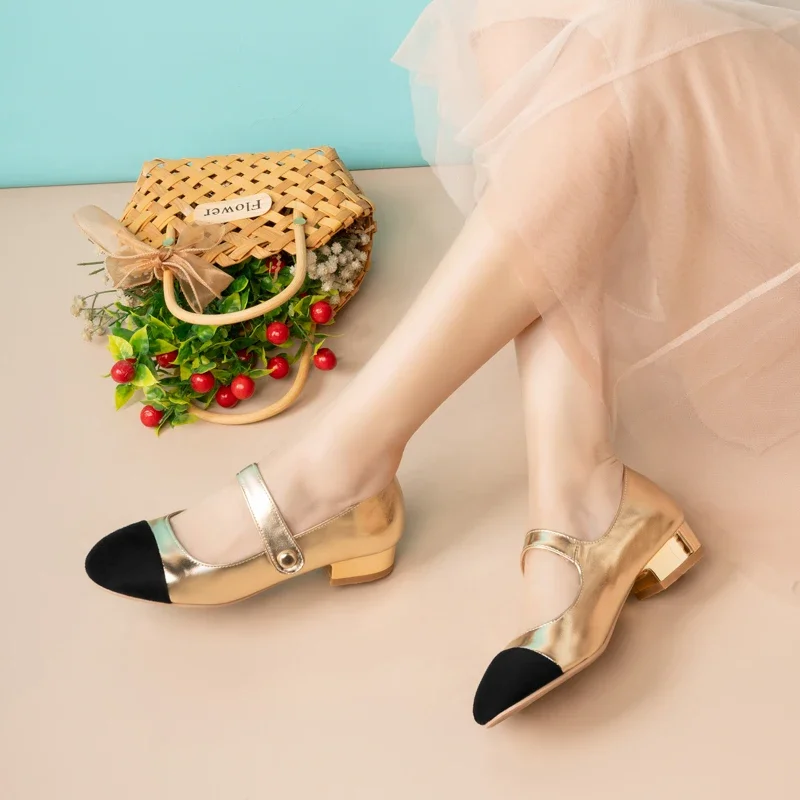 Женские туфли с пряжкой на ремне туфли-лодочки в стиле Мэри Джейн серебристого и