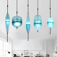 blue chromatography italian designer lamp pendant light lake of venice blue gradient simple peaceful pure glass pendant lamp