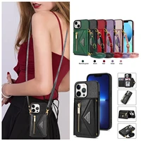 crossbody necklace strap lanyard cord leather phone case for samsung a12 5g a51 a53 note20 s20 s21 a72 s22 s22p s21fe back cover