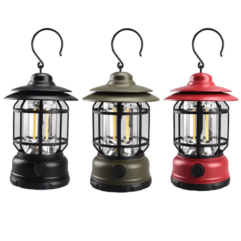 

Outdoor Retro Campsite Lantern COB Camping Light USB Rechargeable Tourist Tent LED Emergency Lamp Atmosphere Gas Light