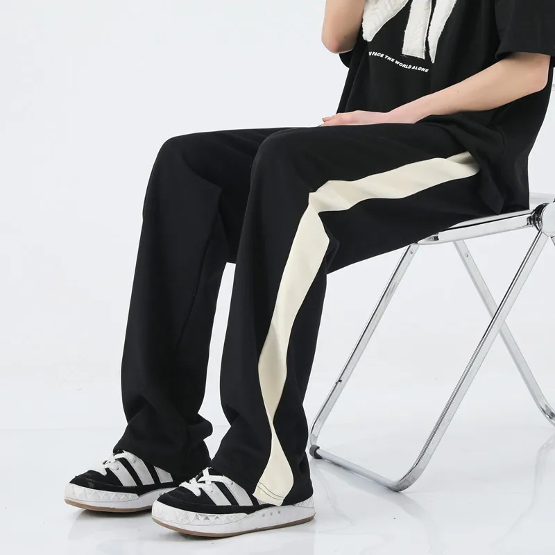 

Ice Silk Casual Pants for Men 2023 Summer 3D Waistpack Edge Straight Pants Loose and Thin Breathable Sweatants
