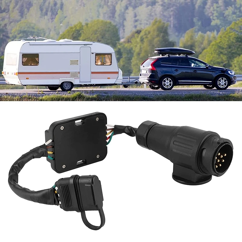 

Trailer Light Converter European Round 13-Pin Connector To US 4-Pin Flat Plug