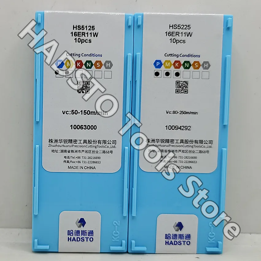 16ER11W HS5125/16ER11W HS5225 16ER 11W HS5125 Твердосплавные вставки HADSTO Резьбовые Whitworth Для P M K