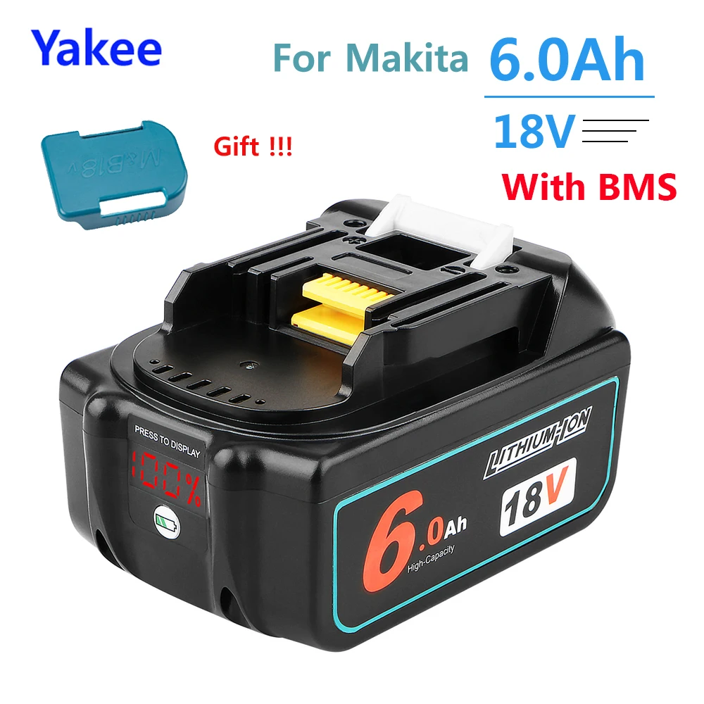 Аккумуляторная литий-ионная батарея Yakee WTL 18 в 6 0 Ач BL1860b с зарядным устройством