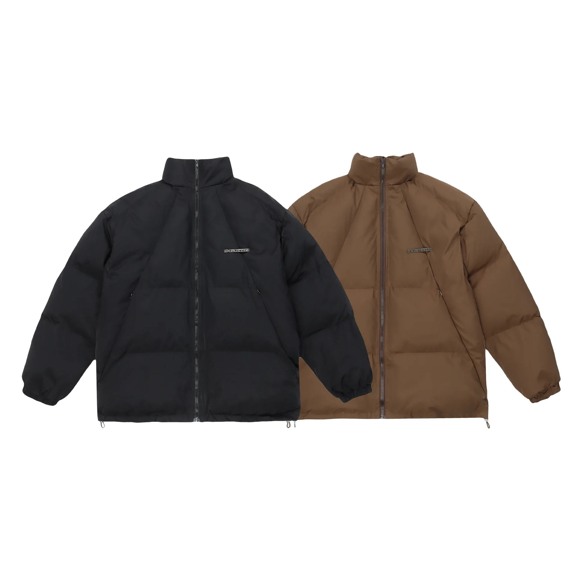 Simple and Thick Zipper Padded Jacket Warm Coat 2022 Autumn Winter Street Trend Ins Cotton Coat Men and Women