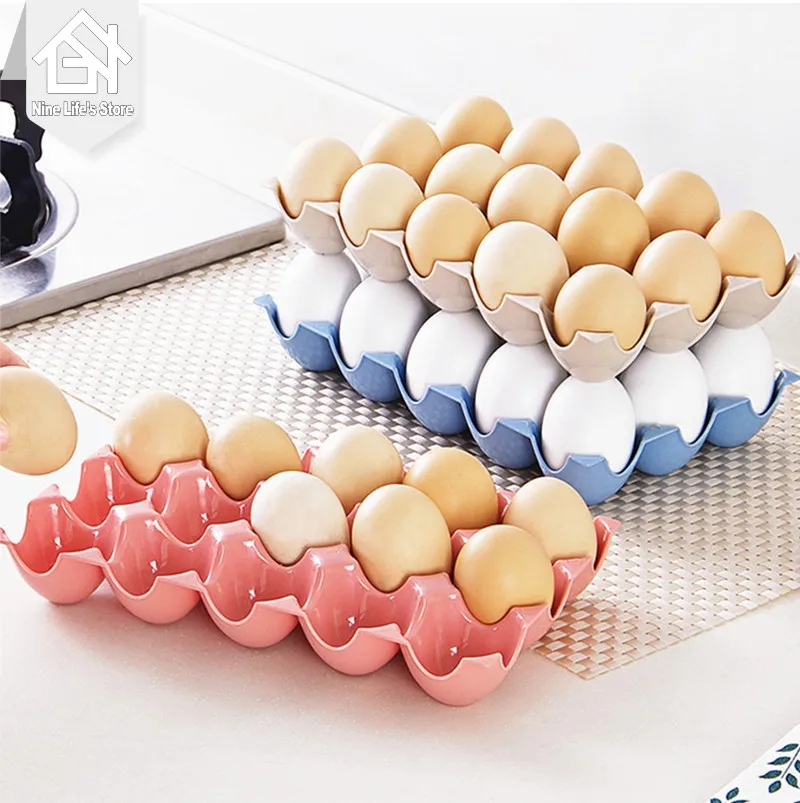 

Plastic Drawer Stackable Egg Tray Storage Box Kitchen Refrigerator Egg Storage Box Practical Creative Egg Tray Container