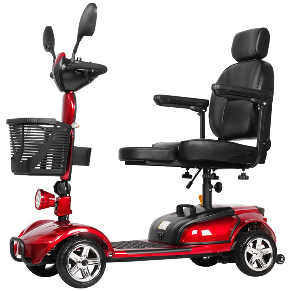 

Безопасный четырехколесный Электромобиль, маленький скутер для пожилых людей, удобный Домашний Складной электрический четырехколесный автомобиль для инвалидов