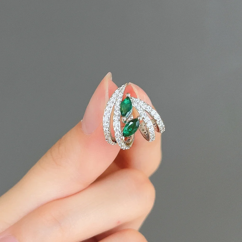 Новые серьги с зелеными кристаллами, модные роскошные женские серьги, модные серьги для свадебной вечеринки, оптовая продажа ювелирных изделий, оптовая продажа