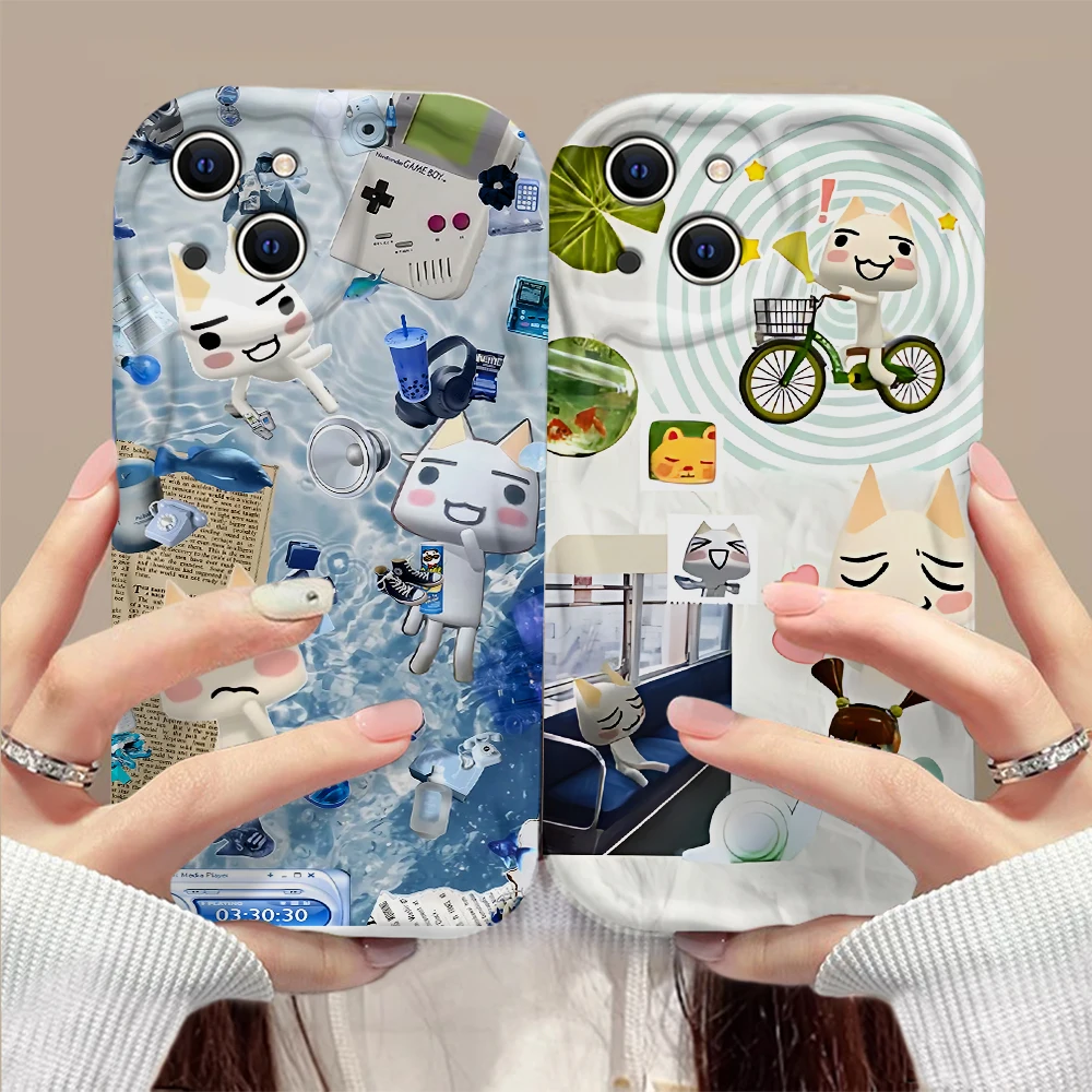 Милый чехол для телефона INS с рисунком Торо и инородной кошки объемными волнами