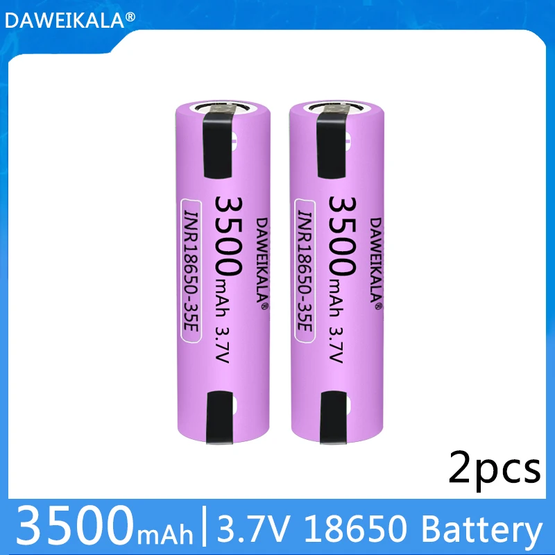 

2023 New daweikala 35e 18650 3500mah High Power discharge chargeable Battery High Power discharge, 30a High Current + DIY Nickel