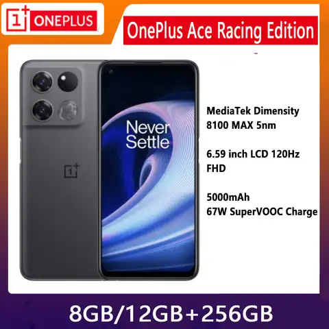 Смартфон OnePlus Ace Racing Edition 5G, 256 ГБ, MTK Dimensity, 8100 дюйма, камера 64 мп, 67 Вт, быстрая зарядка, 6,59 мАч