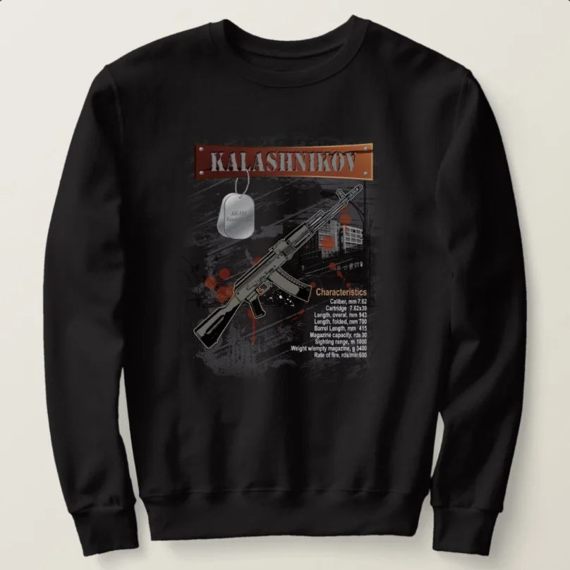 

Rare Soviet Russian AK-103 Assault Rifle Sweatshirts New 100% Cotton Casual Mens Clothing Kalashnikov Gun Fans Gift Streetwear