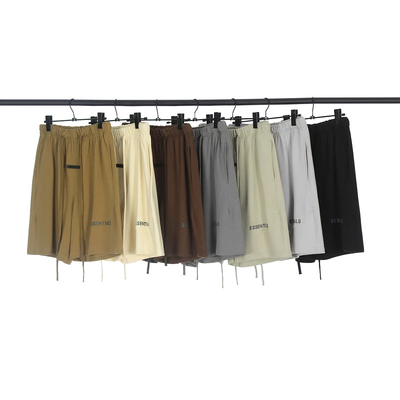 

2022 Summer essential of God 7th Collection 3M Reflective Logo Print Shorts High Quality Drawstring Short Hip hop Streetwear