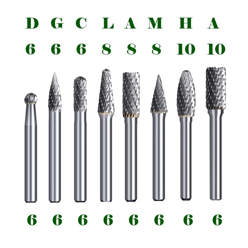 

E-HOMEWAY Борфрезы из карбида вольфрама 8 шт., диаметр 6/8/10/12 мм