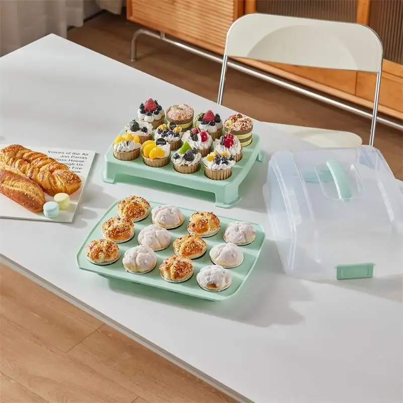 16 стандартных коробок для кексов органайзер держатель прочная Двухуровневая