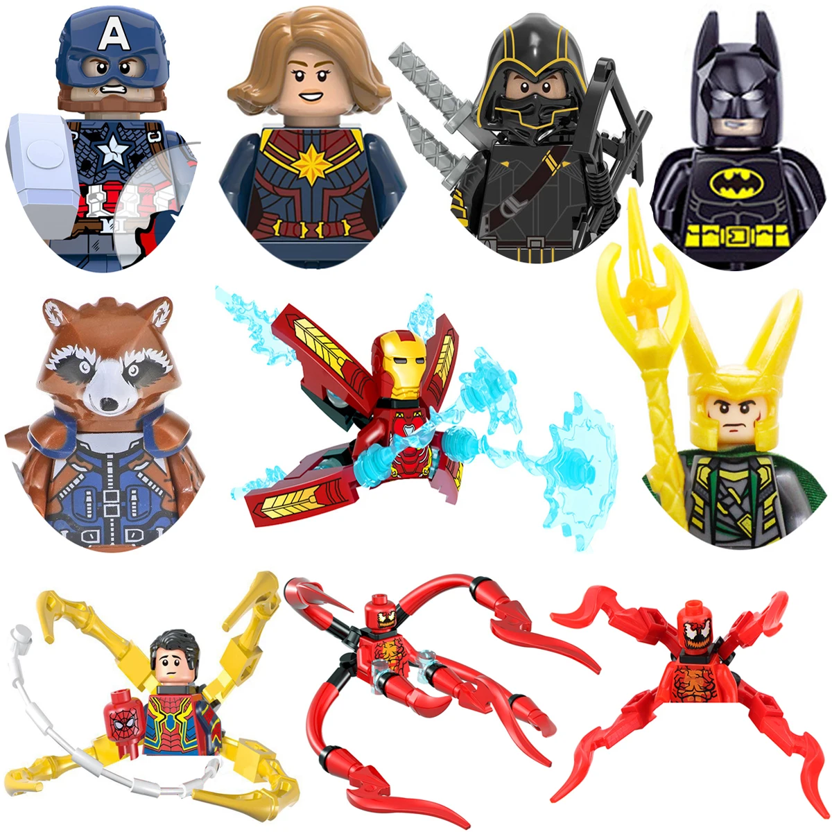 

Disney Superhero Series Building Blocks Loki Sylvie Moon Knight She-Hulk Thor Hawkeye Venom Thanos Vision Falcon Figures Bricks
