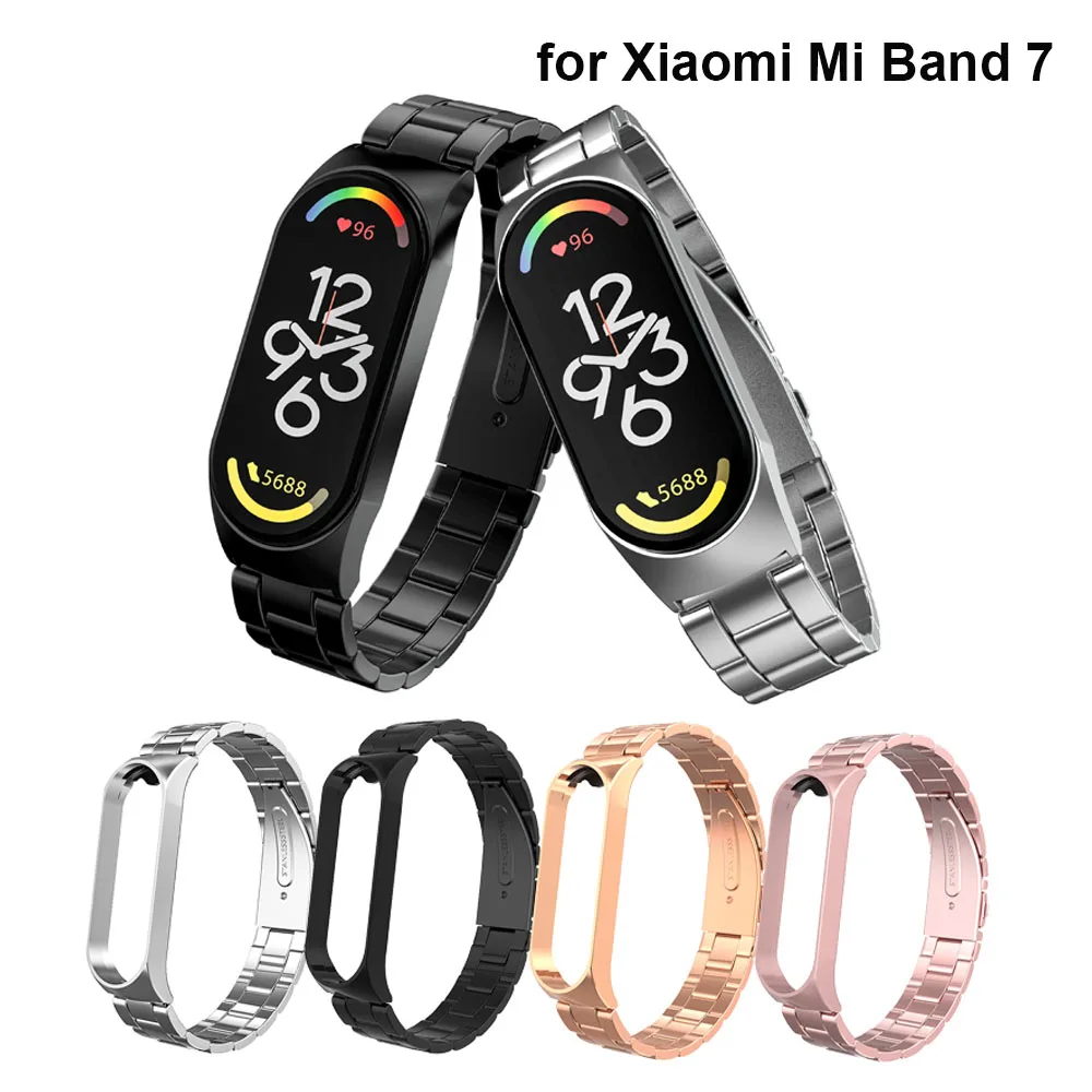 

Металлический ремешок для умных часов Xiaomi Mi Band 7, Сменные аксессуары, браслет из нержавеющей стали