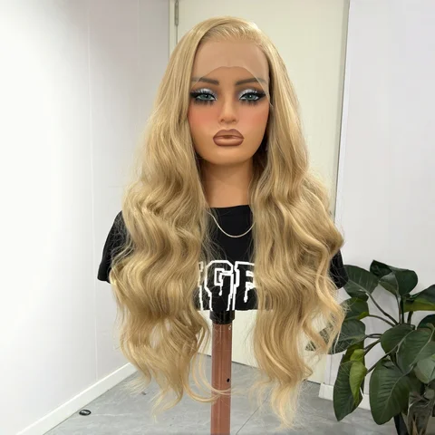 Lu's Wigs Пепельно-русый синтетический кружевной парик с волнами