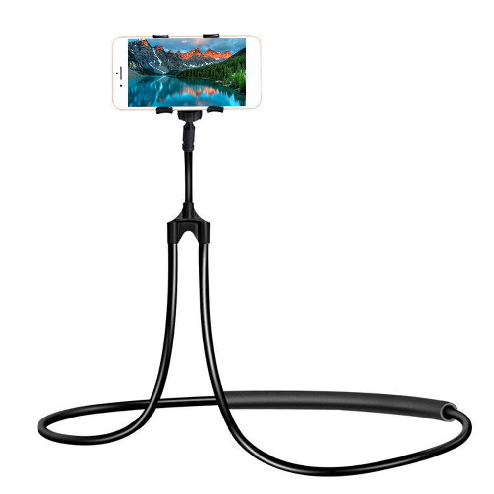 Flexible Hanging Neck Lazy Universal HandMobile Phone Stand 360 Degree Rotation Necklace Support Holder For Cell