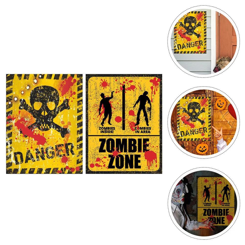 

Sign Wall Sticker Warning Zombie Decals Stickerswindow Decorations Door Danger Decoration Scary Decor Yard Horror House Haunted