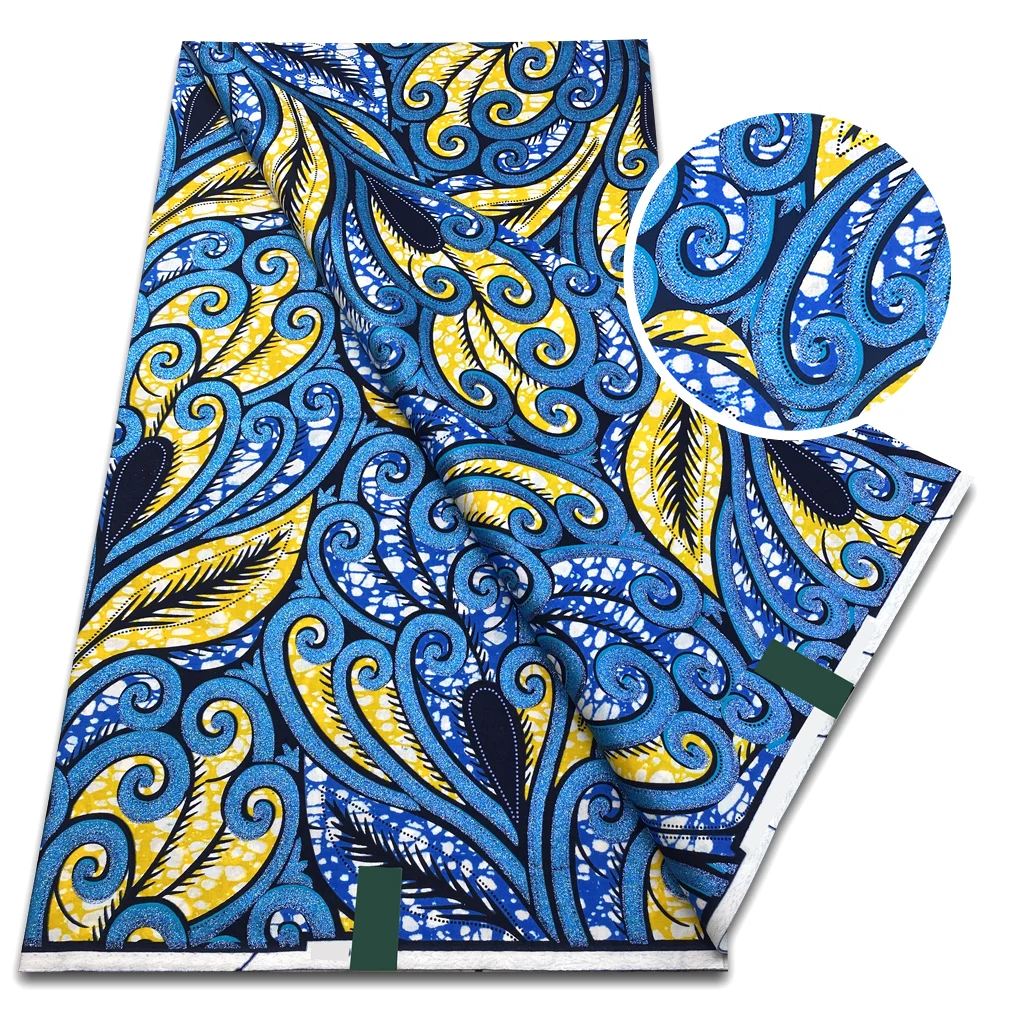 Африканская восковая ткань 6 ярдов для шитья женских праздничных платьев 100%