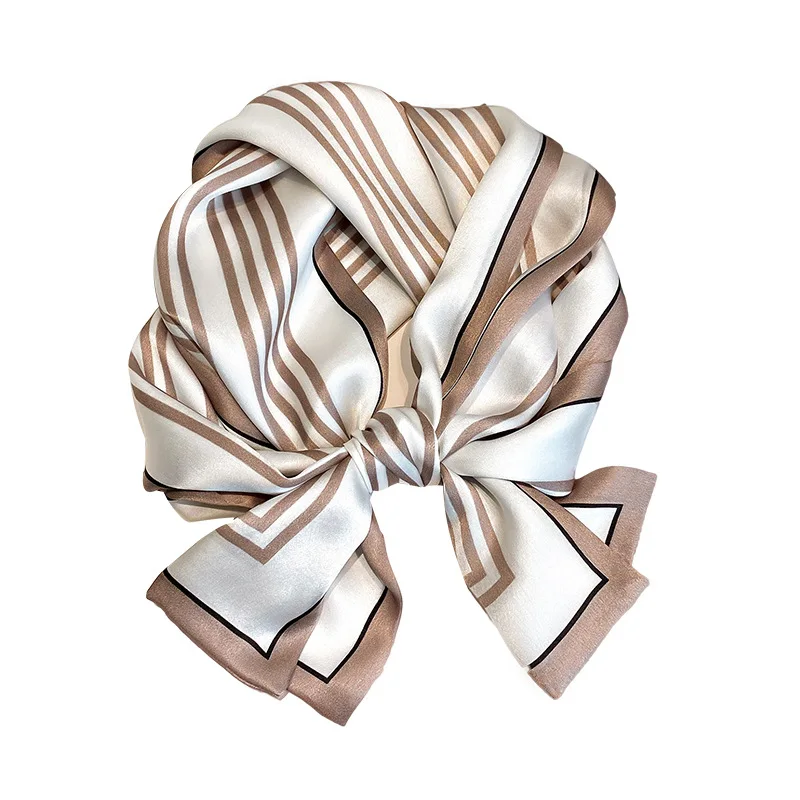 2022 Hangzhou 100% Mulberry Silk Women Neck Scarves Professional Temperament Double-Layer Silk Long Scarfs Thin Narrow Necklaces