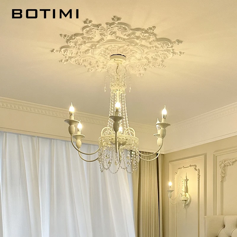 BOTIMI белые свечи люстры для фойе 8 люстра освещение спальни 6 E14 современные