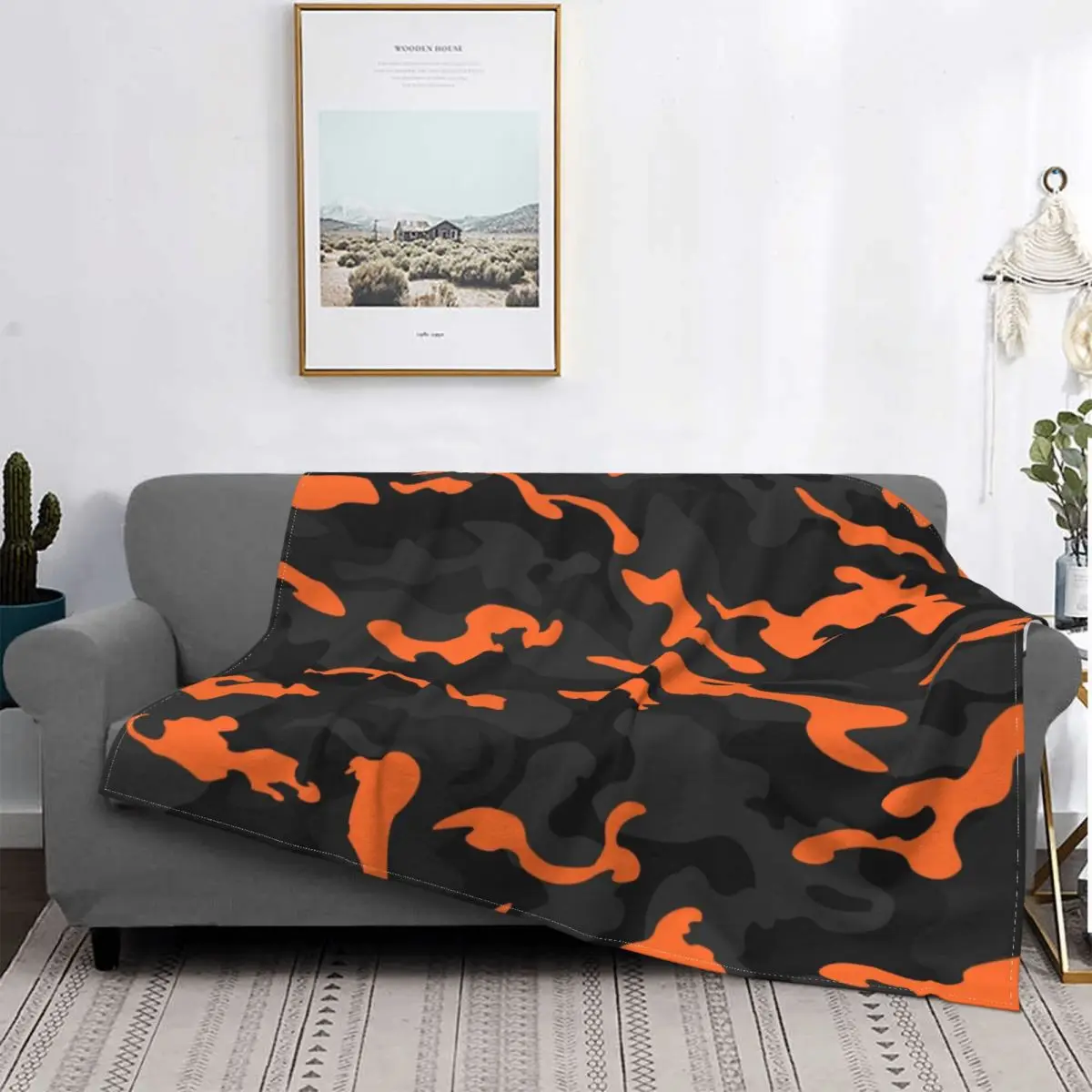 

Ultra-Soft Fleece Panther Ambush Blanket Warm Flannel Camo Soldier Blankets for Bed Office Couch Bedspreads Camouflage Throw