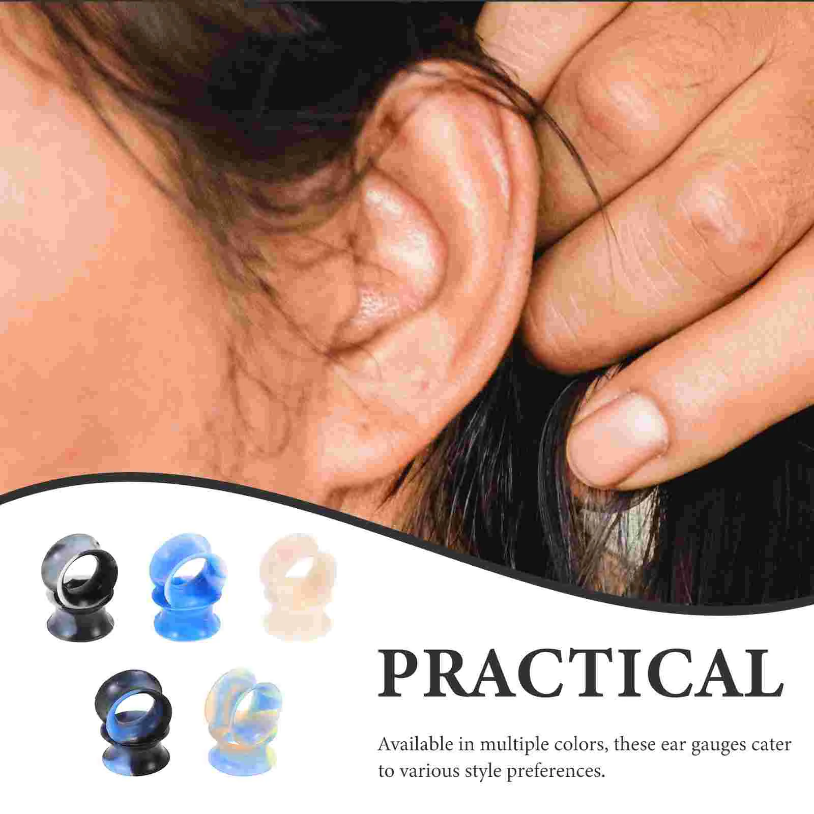 10 шт. заглушки для ушных туннелей силиконовые ушные манометры гибкие затычки