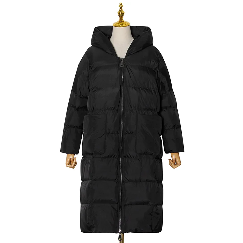 Mid Length Parkas Cotton Jacket Hooded Loose Large Pocket Thickened Coat New Fashion Casual Winter Warm Coat