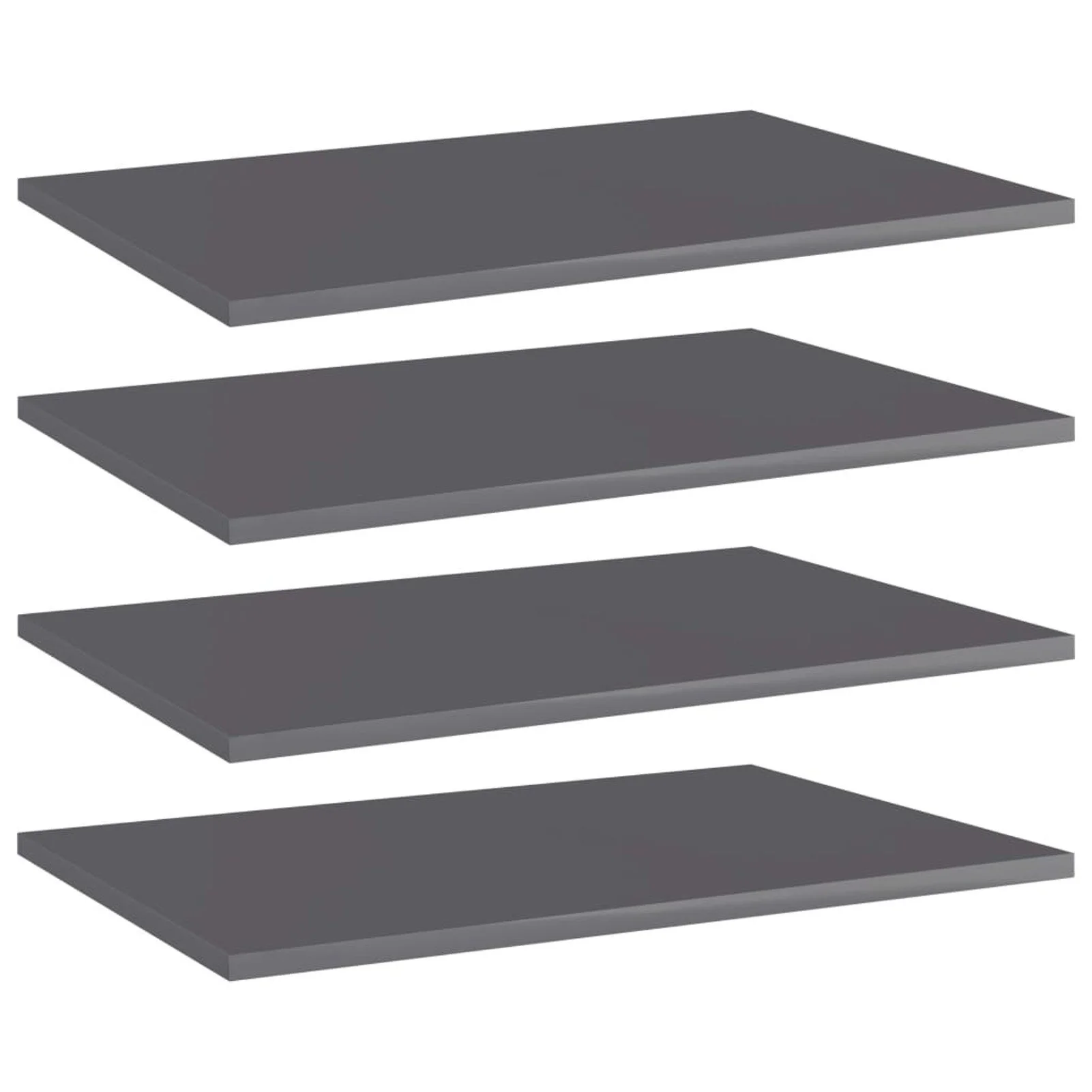 

Bookshelf Boards 4 pcs High Gloss Gray 23.6"x15.7"x0.6" Chipboard