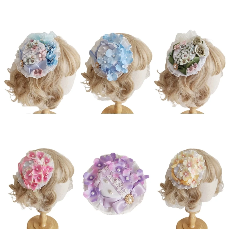 

Sweet Hair Accessories Women Students Photoshoot Cosplay Hair Clip Flower Hat Shape Hair Barrettess Delicate Hair Clip